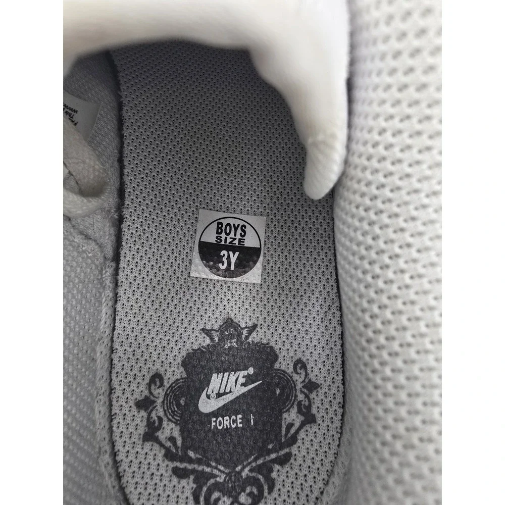 Nike Air Force 1 LE All White Low Top Sneakers Kids Youth Shoes DH2925-111 Sz 3Y